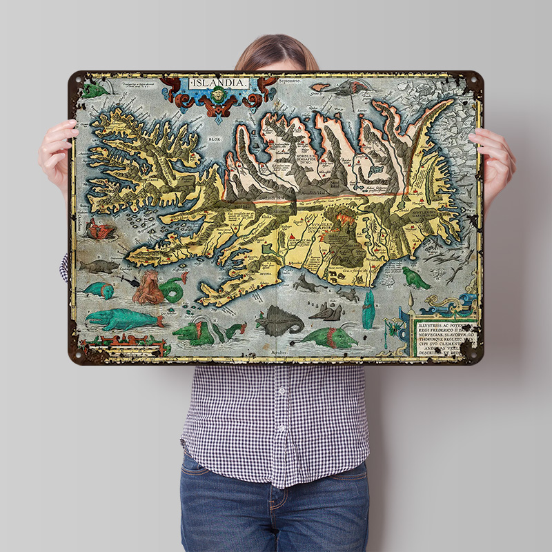 Gaming Accessories Europe - Map of Iceland Metal Poster Custom