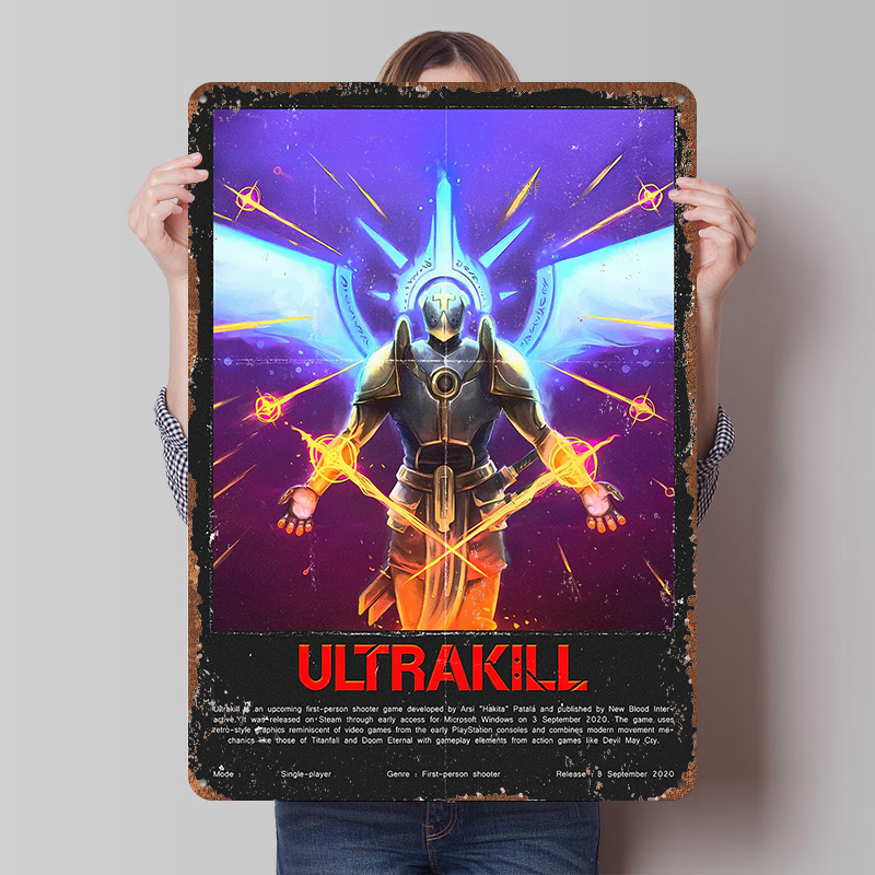 Gaming Accessories Europe - Ultrakill Game Metal Poster Custom Wall