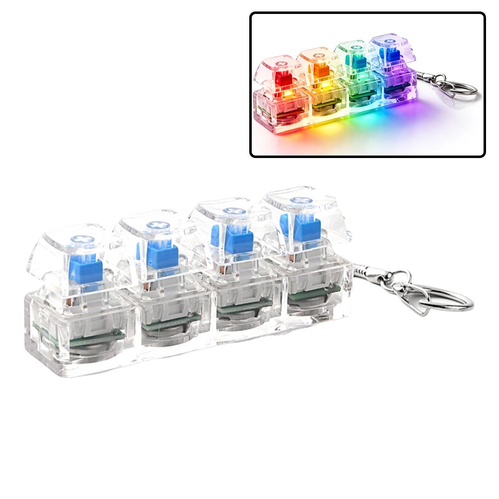 Keyboard Switch Tester - LED Light Up Fidget Keychain, 4-Key