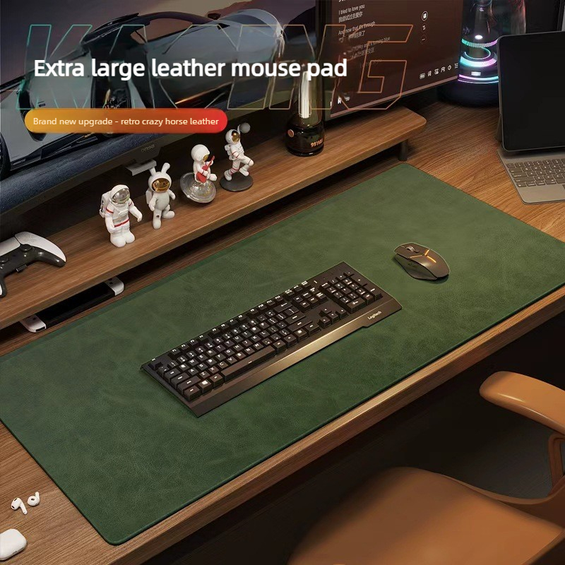 Gaming Accessories For Table - Crazy Horse Texture Pu Mousepad Portable