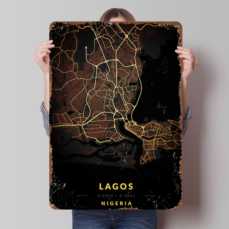Lagos City Map Poster Customiz - Gaming Accessories Europe 评论和价格