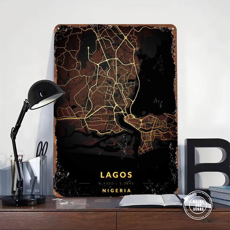 Lagos City Map Poster Customiz - Gaming Accessories Europe 评论和价格