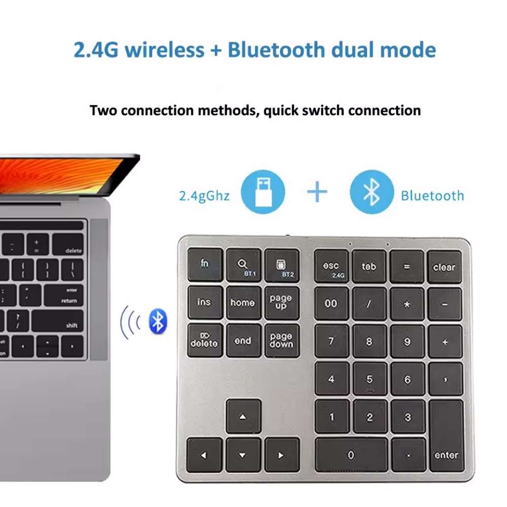 2.4Ghz Wireless + Bluetooth Nu - Keyboard Numpad Separate 评论和价格