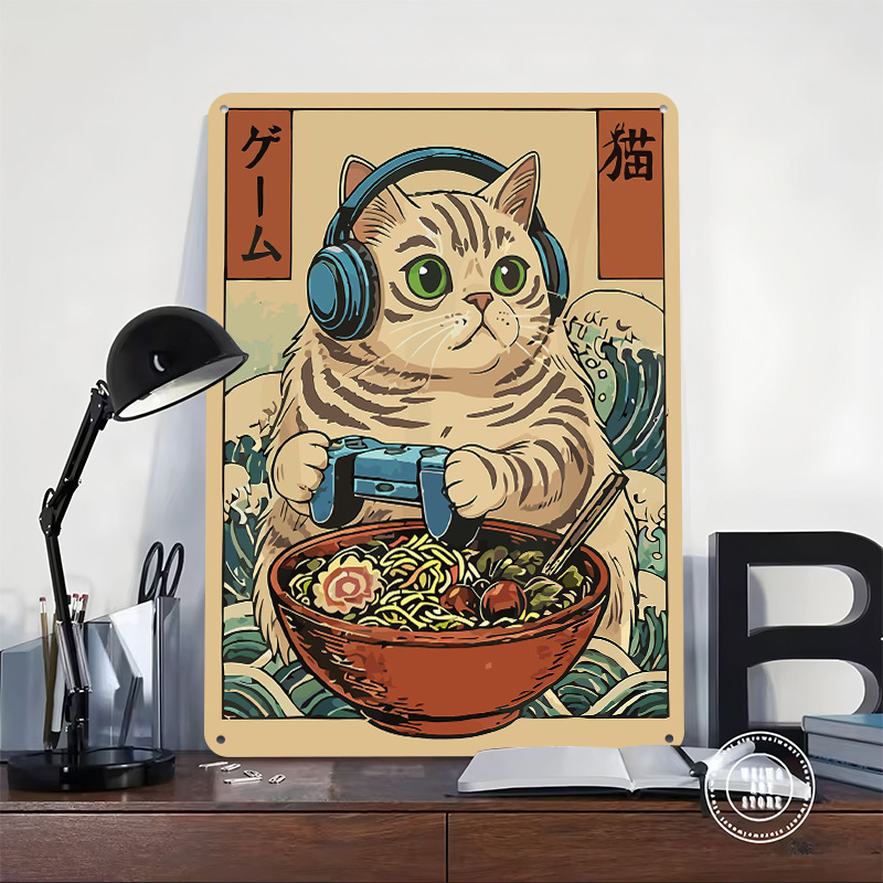 Gaming Cat Ramen Tin Plaque Po - Gaming Accessories Europe 评论和价格