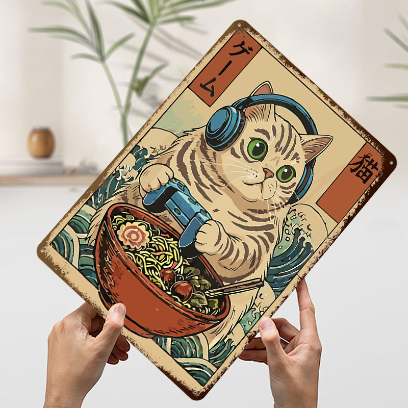 Gaming Cat Ramen Tin Plaque Po - Gaming Accessories Europe 评论和价格