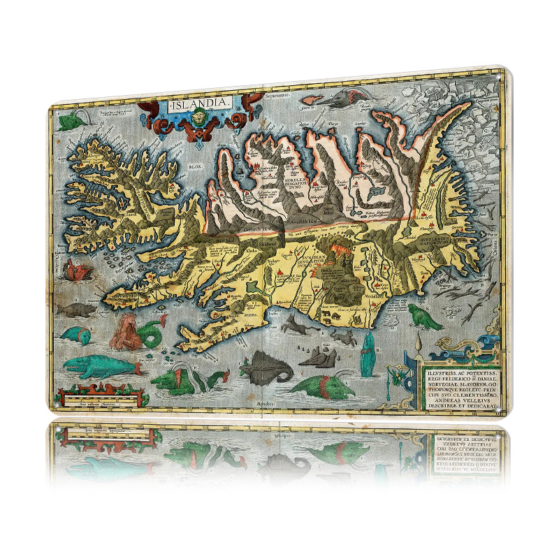 Map of Iceland Metal Poster Cu - Gaming Accessories Europe 评论和价格