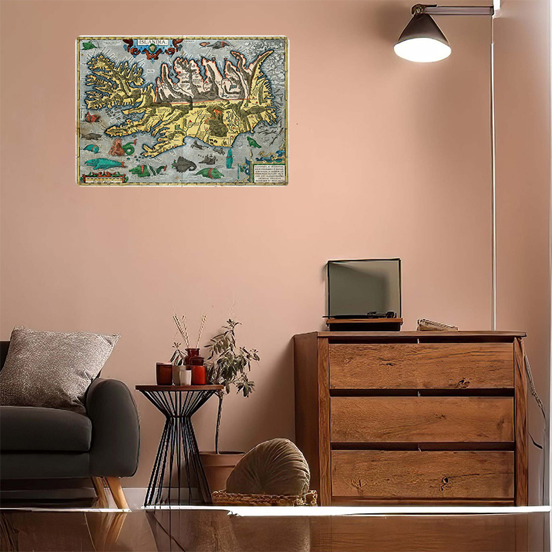Map of Iceland Metal Poster Cu - Gaming Accessories Europe 评论和价格