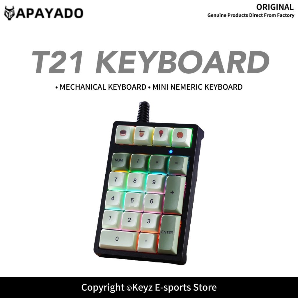 21-Key Mini Wired Keypad RGB B - Keyboard Numpad Separate 评论和价格