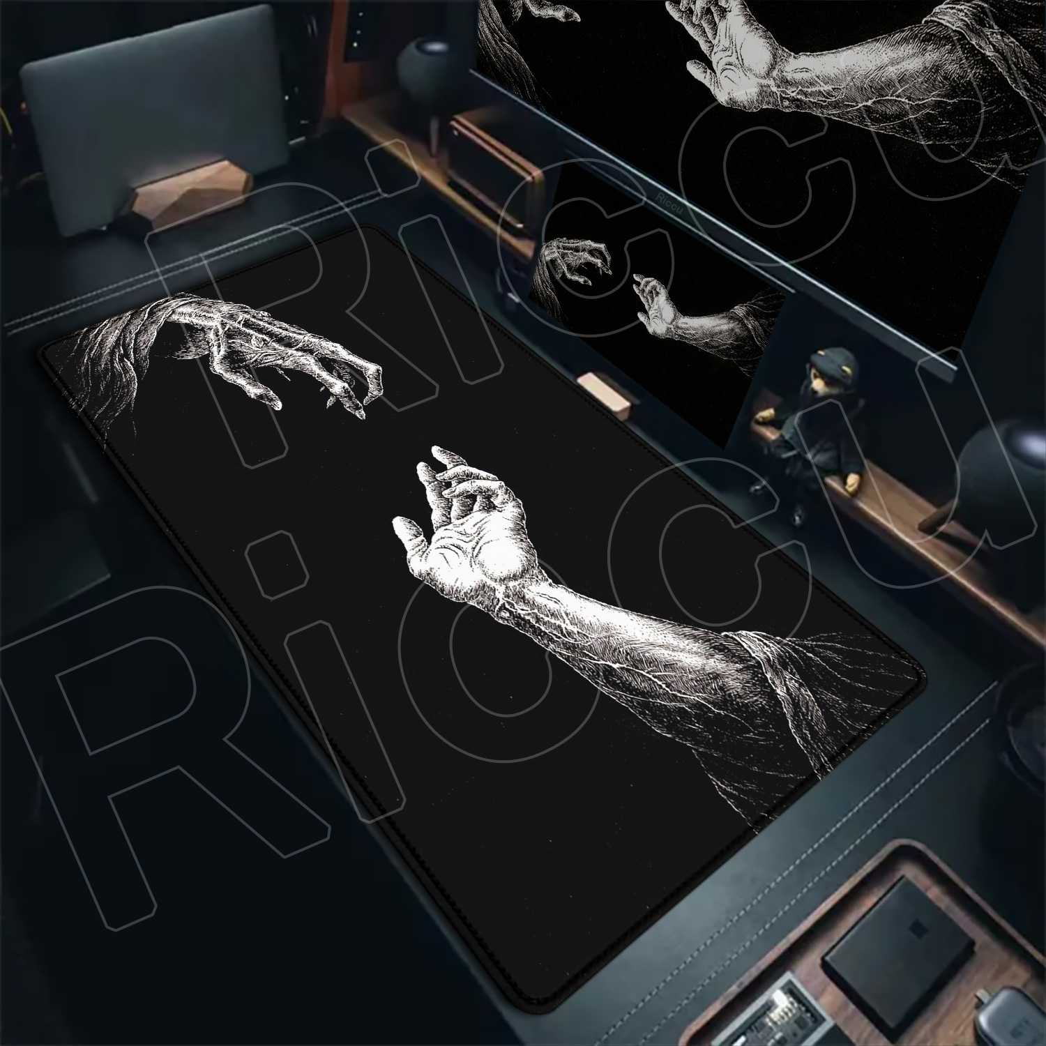 HD Large Black White XXL Gothi - Gaming Accessories Pc Setup 评论和价格