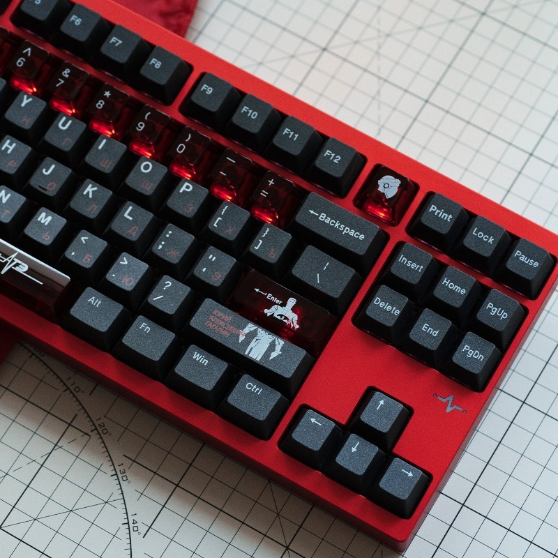 Soviet Black Theme Keycaps Set - Gaming Set Accessories 评论和价格