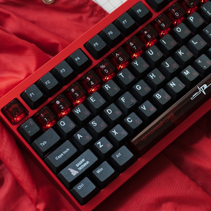 Soviet Black Theme Keycaps Set - Gaming Set Accessories 评论和价格
