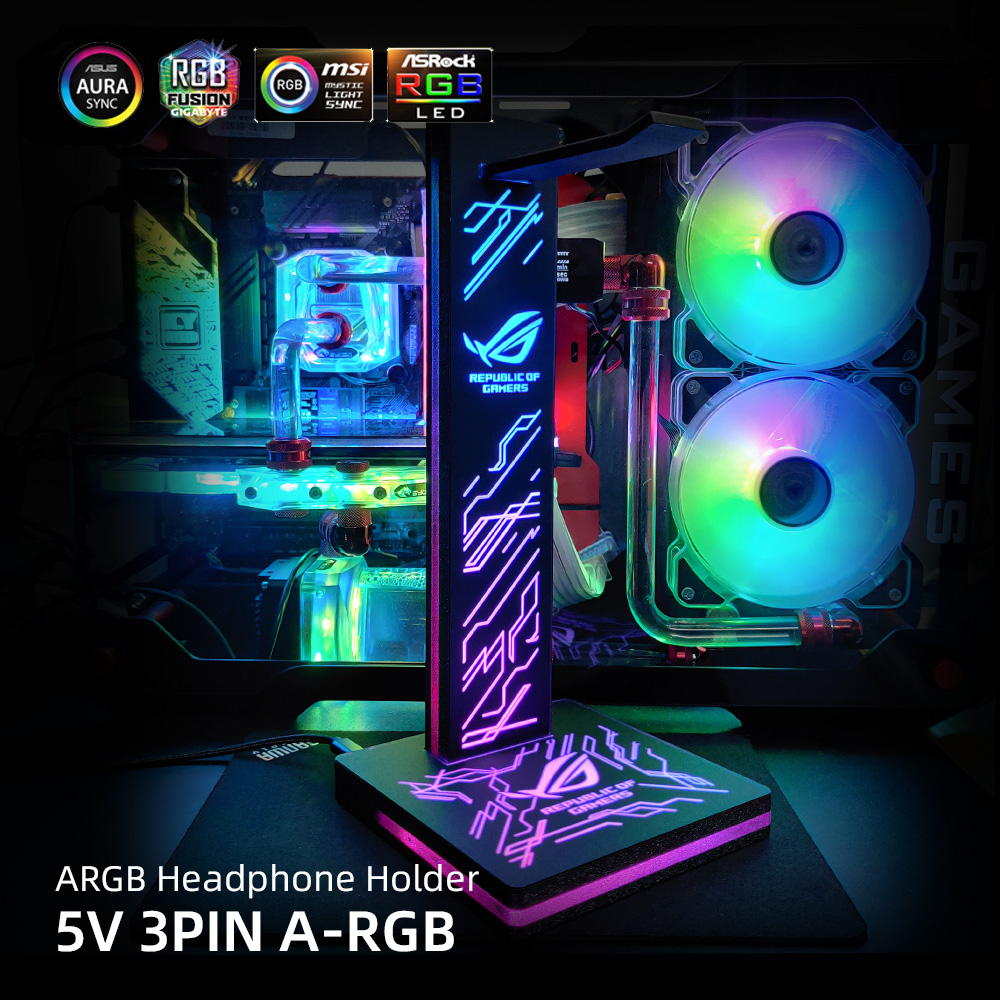 ARGB Headphone Holder PC Light - Headset Stand Rgb 评论和价格