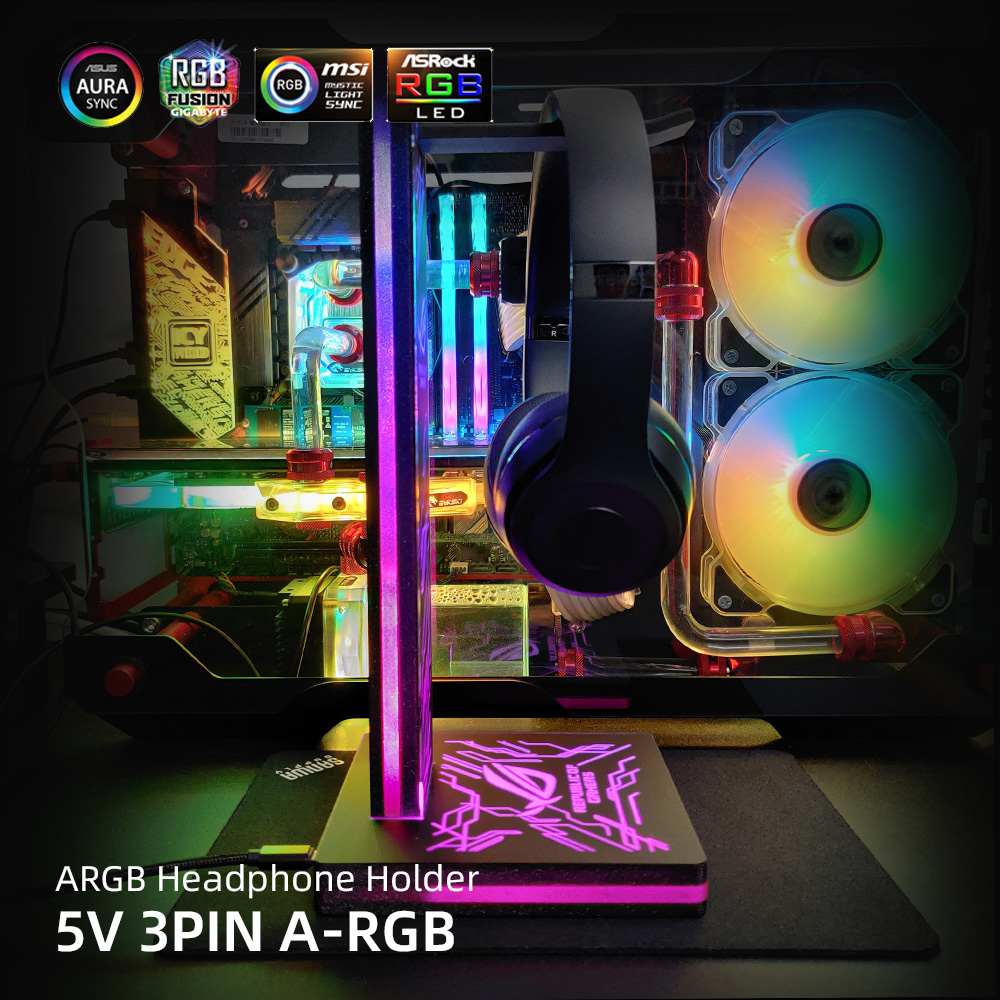 ARGB Headphone Holder PC Light - Headset Stand Rgb 评论和价格